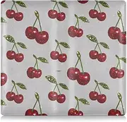 [Amooorous] Fake Glitter Cartoon Cherry Grey Leather Auto Registration Insurance & ID Card Holder Auto Truck Comparment Accessories Case for ID, Driver's License, Key Contact Information Cards