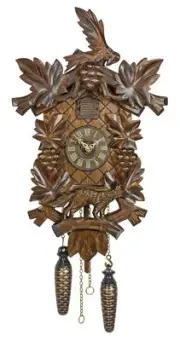 Quartz Cuckoo Clock 6 leaves, Bird, Grapes, with music TU 359 QM NEW
