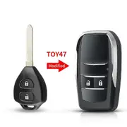 For Toyota 2/3/4BT Replacement Modified Remote Car Key Case Shell For Toyota Corolla Camry Auris TOY47 Upgrade Key Case 2BUT No. 8219