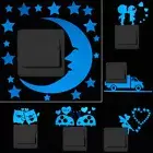 Glow Sticker Dark Light Switch Luminous Blue Home Room Decal Fairy Moon Dog Pi @
