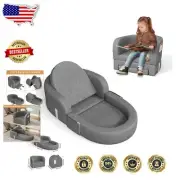 Washable 2-in-1 Toddler Sofa Chair and Travel Bed - Ideal for Tiny Travelers