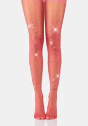 Candy Ring The Bling Sheer Rhinestone Tights