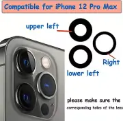 Rear Back Camera Glass Lens Replacement for iPhone 12 Pro Max 3pcs/Set Sapphire