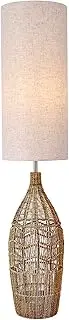 [Lexi Lighting] Tilda Floor Lamp, 130cm Height, Natural Hemp Rope Base and Cylinder Line Shade, Organic Materials, Coastal Style, Perfect Corner Décor for Living Room or Lounge Room
