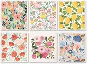 Set of 6 Kitchen Peony Lemons Floral Vintage Swedish Dishcloths Cleaning Cloths Towels Absorbent Quick Drying Dish Towels for Counter Wipes