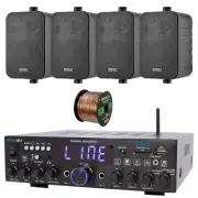 Pyle PDA4BU Bluetooth Multi-Channel Home Stereo Receiver, 4x 4" 30W Max Speakers