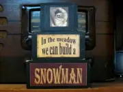 In The Meadow We Can Build a Snowman Primitive Farmhouse Stacking Blocks Set