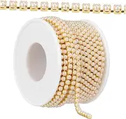 [ARTSEWPLY] 1 Roll Decorative Pearl Chain Trim of Yards Faux Pearl String for Crafting Jewelry Making and DIY Projects Lightweight Sturdy Beaded Trim
