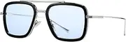 [PORADAY] Tony Stark Sunglasses Vintage Square Metal Frame Aviator Glasses for Men Women Classic Downey Iron Man Spider Man Shades