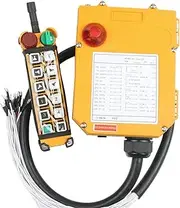 XNWKF Dual Speed F24-12D Crane Driving Industrial Wireless Remote Control Crane Single Speed F24-12S 24V 48V 220V 380V with Emergency(F24-12S,VHF 310-331Mhz-AC 380V)