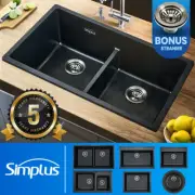 Simplus Kitchen Sink Basin Stone Sinks Granite Laundry Single Double Bowl Black