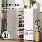 Artiss Shoe Box Shoe Rack Storage Cabinet DIY 8 Cube Portable Organiser White
