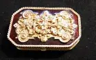 VTG 1974 Estee Lauder Solid Perfume Case Youth Dew Regency Compact Red/Gold NEW!