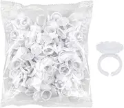 Eyelash Extension Supplies | Eyelash Extension Glue Holder | Lashes Glue Ring Cup, Blossom Cups Holder, 100pcs Ring Fanning Cups Eyelashes Supplies