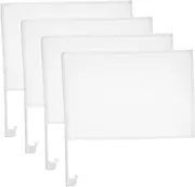 Vaguelly 4Pcs Blank Handheld Flags for Decoration Lightweight Car Flags with Comfortable Grip for Soccer Referee Signals and Custom Events Pole