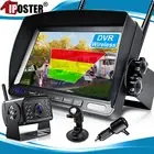Digital Wireless 7" Quad Monitor DVR Reversing Camera 12-24v For Caravan Truck