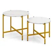 Costway 2PCS Round Coffee Table Nesting Side End Table