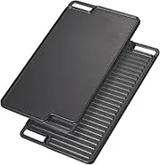Grill Plate for Gas Hob and Induction Hob, Iron, 2 Side Handles, 45.9 x 25.9 x 1.7 cm, 1 Pack Only