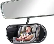 Baby Back Seat Mirror, Adjustable Car Seat Mirror, Secure Adhesive Holder Mirror, Shatterproof 360 Degree Rotating Rear Counter Mirror, Small Backseat Mirror for Monitoring of Sucks