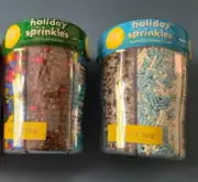 LOT of 2 WILTON Holiday + Winter Sprinkles Mix 6 varieties Christmas 6.5 oz each