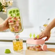 Silicone One-click Ice Mold Bottle Cooler Cup with Straw Ice Cube Tray with Lid for Freezer Creative No Touch Mould for