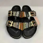 Birkenstock New w/ Box Arizona Pap French Piping Multi Yellow Textile Narrow