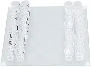 Drinking Game Chess Set with 32 Glasses, Great for College, Parties, and More! Ideal for Chess Enthusiasts, Made of Plastic and Glass Material, 22.5x22.5cm Chess Board Size