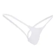Open Back Mens Underpants Low Waist Briefs G-string Thong Underwear White M