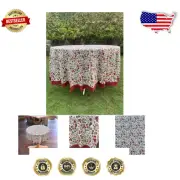 Luxurious 100% Cotton Block Print Tablecloth - 60" Round for Weddings & Parties