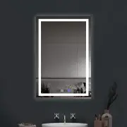 LED Mirror Makeup Vanity Wall Mounted with Illuminated Anti Fog Touch Sensor