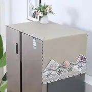 Namzi 1 piece double door refrigerator dust cover single door cover cloth washing machine microwave lace flower oil proof waterproof dust cover 180 * 70cm (light brown)