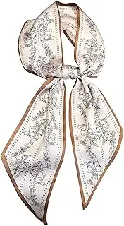 [Hioyiwse] Head Scarf Hair Neck Scarves For Women Purse Bag Scarfs For Handbags Silky Long Thin Satin Headscarf Fashion