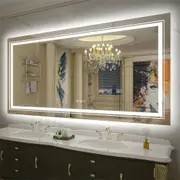 Anti-fog LED Bathroom Mirror with Dual Illumination - Shatterproof Aluminum