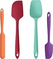 315℃ Heat Resistant Baking Spatula - U-Taste High Hot Proof Flexible and Sturdy Food Grade Silicone Bowl Scraper, Dishwasher Safe Kitchen Utensils for Non-Stick Cookware (Set of 4, Multicolor)