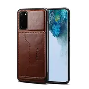 For Samsung Galaxy S20 Case, PU Leather Wild Horse Cover, Brown