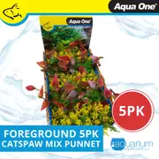 Aqua One Ecoscape Foreground Catspaw Yl/lilly R Mix Plastic Plant Punnet - 5pk (28366)