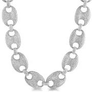 Rhodium Fully Loaded 24mm Iced Out Hip Hop Mariner Chain