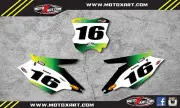 Kawasaki KXF 450 2016 SUNRISE STYLE custom number plate kit / decals / stickers