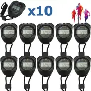 10Digital Handheld Sport Stopwatch Stop Watch Timer Alarm Counter Timer Portable