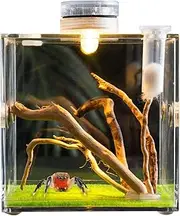 zjhukfmc Jumping Spider Enclosure, Acrylic Terrarium for Jumping Spider Growth, Small Animal Breeding Box with Breathing Hole for Turtles, Snails, Lizards, and Beetles