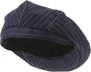 [AKOOSY] Chef Hat for Kitchen Breathable Stripe Designed Cap for Chefs and Waiters Unisex Restaurant Cook Hat for Barbecues and Cooking Schools Dark Blue