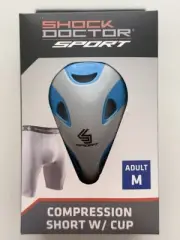 Shock Doctor Sport White Compression Short with Cup Size Adult Medium 26-32"
