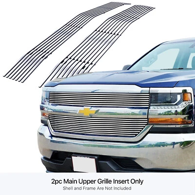 Fits 2016-2018 Chevy Silverado 1500/19 1500 LD Main Upper Billet Grille Insert (for: Chevrolet)
