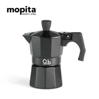 在飛比找momo購物網優惠-【義大利MOPITA莫比塔】摩卡壺/咖啡壺 黑色 3杯份 B
