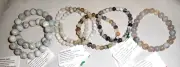 Natural Gemstone Gray & White Agate Bracelets by Healing Light Stones