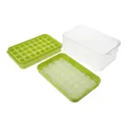Ice Tray Mold Trays for Freezer with Lid Container Bucket Assembly Clear