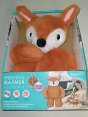 New Health Touch Weighted Warmer Huggable Red Fox Plush MicroHeat Lavender Scent