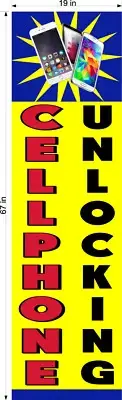 NEW PERFORATED WINDOW DECAL CELLPHONE UNLOCKING 19" X 67" VERTICAL