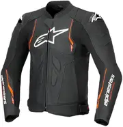 Alpinestars Dusk Airflow, leather jacket perforated , color: Black/Neon-Red/White , size: 54