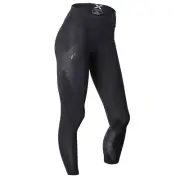 SUPER SALE | 2XU Mid Rise Womens Compression Tights - Black/Dotted Reflective Lo